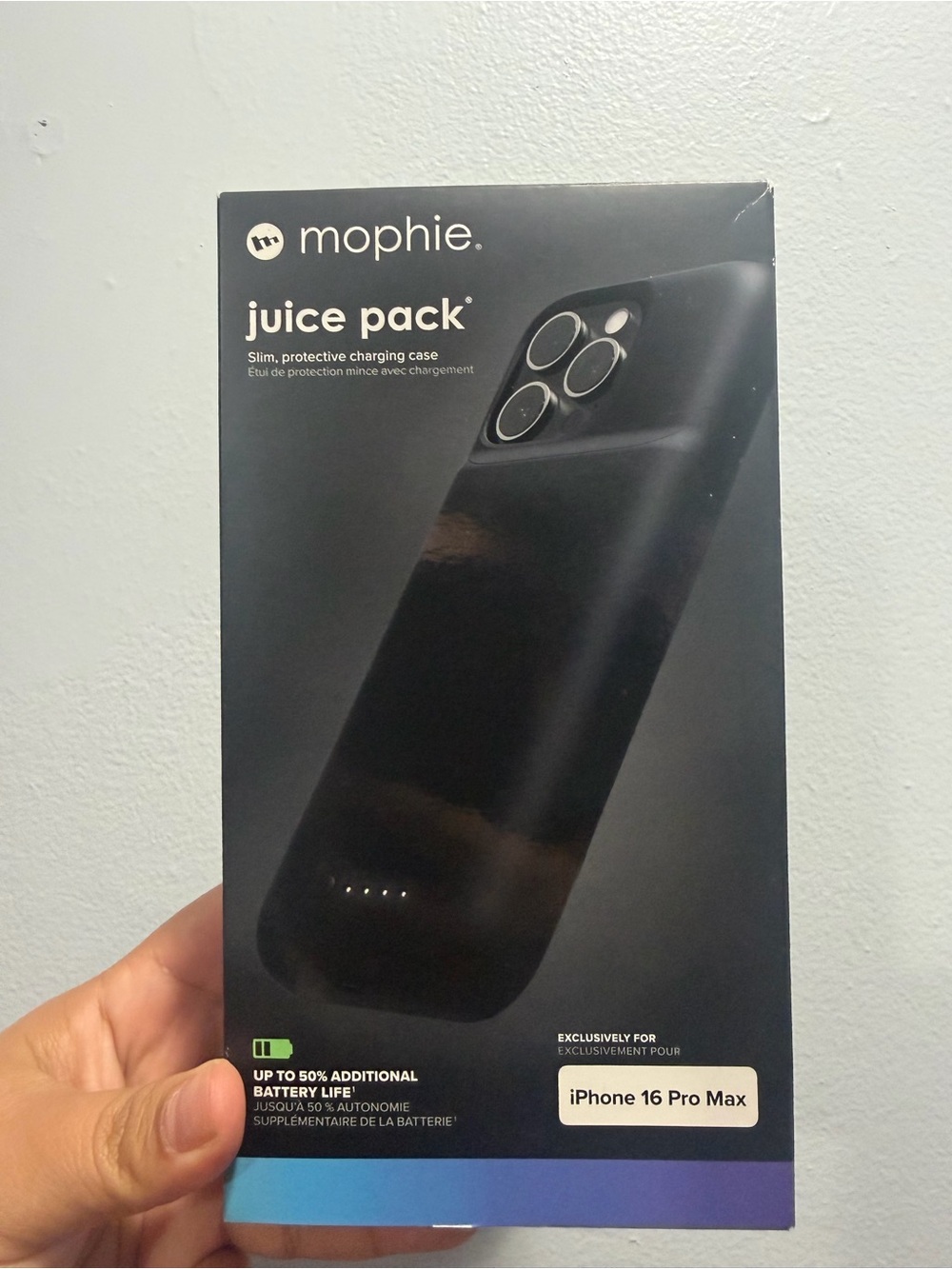 mophie Juice Pack Charging Case for iPhone 16 Pro Max - Black
